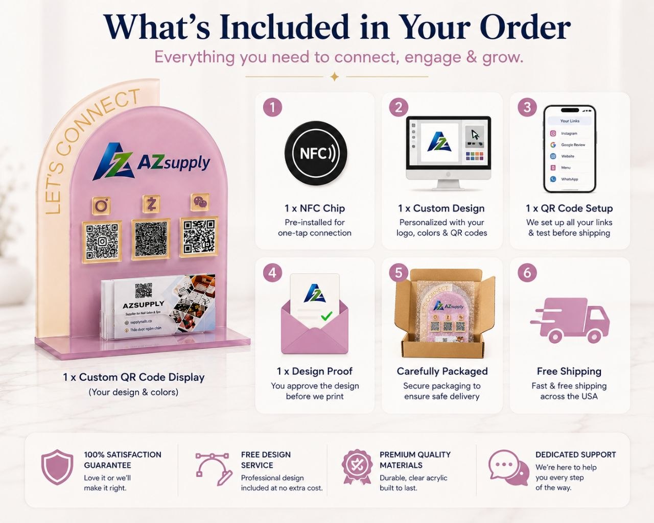 ✅ Luxury QR & NFC Display for Nail Salons & Spas