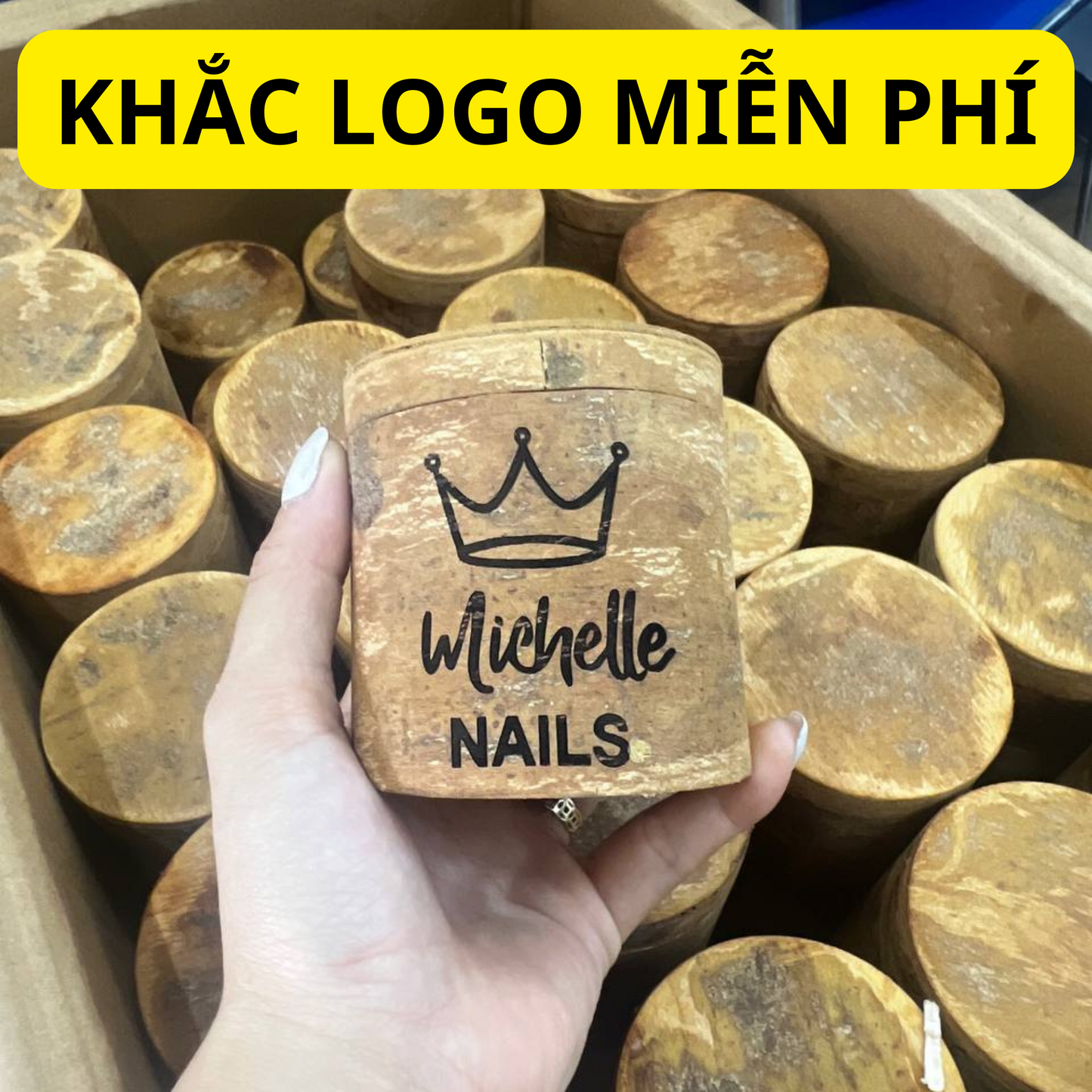 NẾN MASSAGE VỎ QUẾ KHẮC, THIẾT KẾ LOGO MIỄN PHÍ