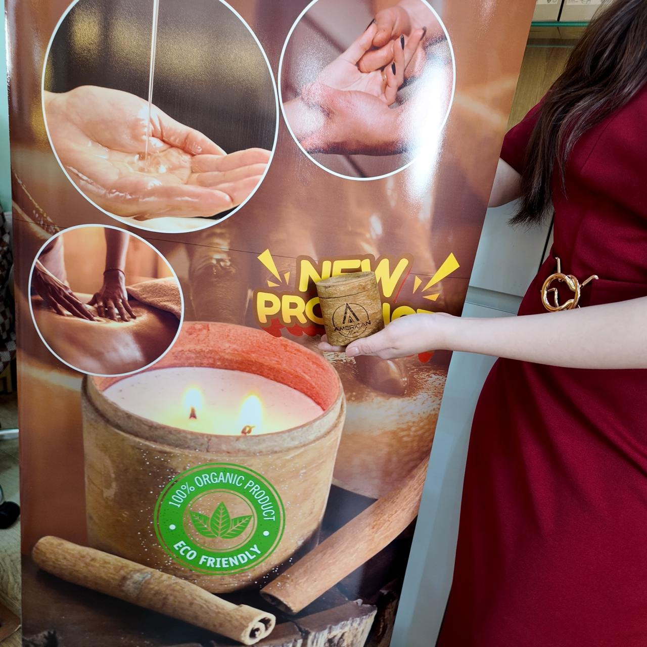 NẾN MASSAGE VỎ QUẾ KHẮC, THIẾT KẾ LOGO MIỄN PHÍ