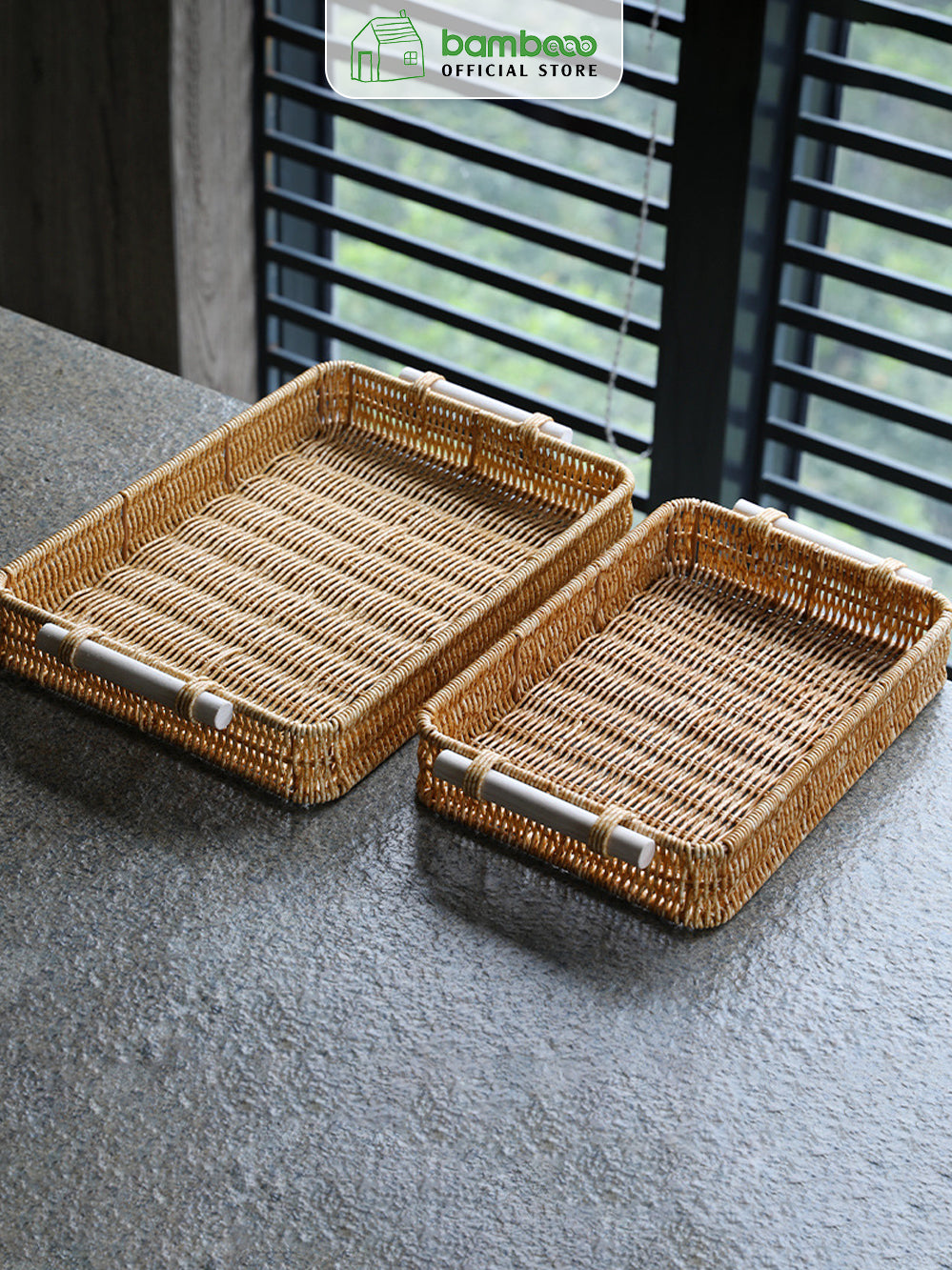 Khay nhựa giả mây đựng set PEDICURE tiệm nails, spa