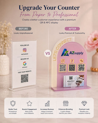 ✅ Luxury QR & NFC Display for Nail Salons & Spas
