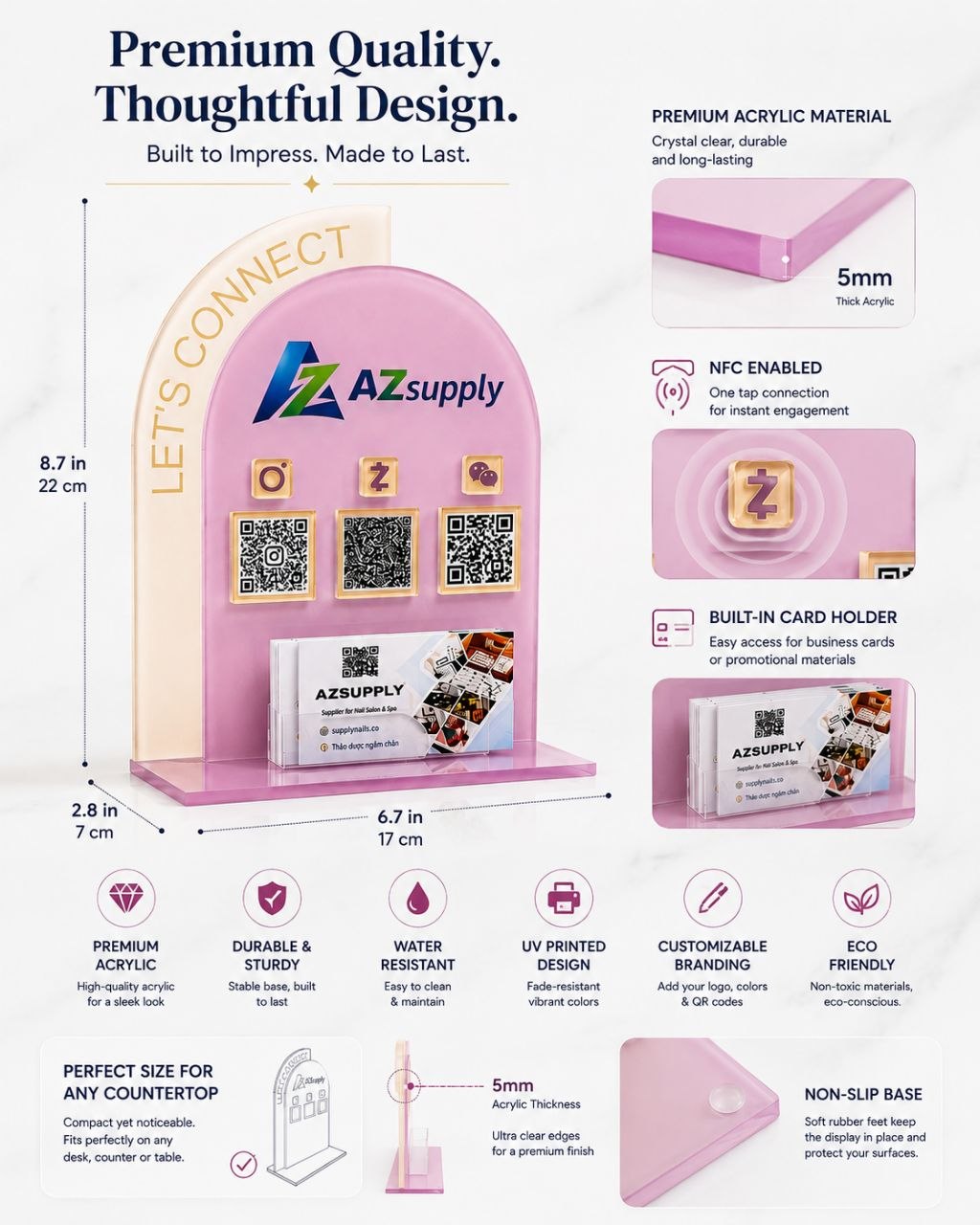 ✅ Luxury QR & NFC Display for Nail Salons & Spas