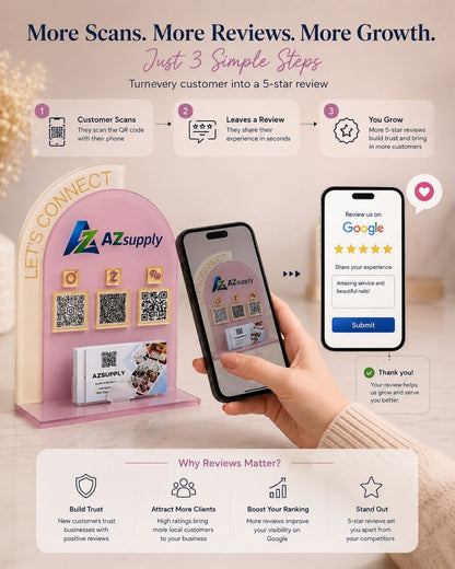 ✅ Luxury QR & NFC Display for Nail Salons & Spas