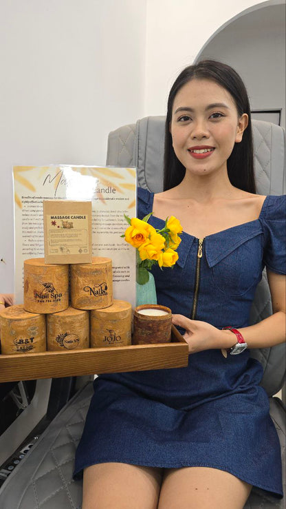 NẾN MASSAGE VỎ QUẾ KHẮC, THIẾT KẾ LOGO MIỄN PHÍ