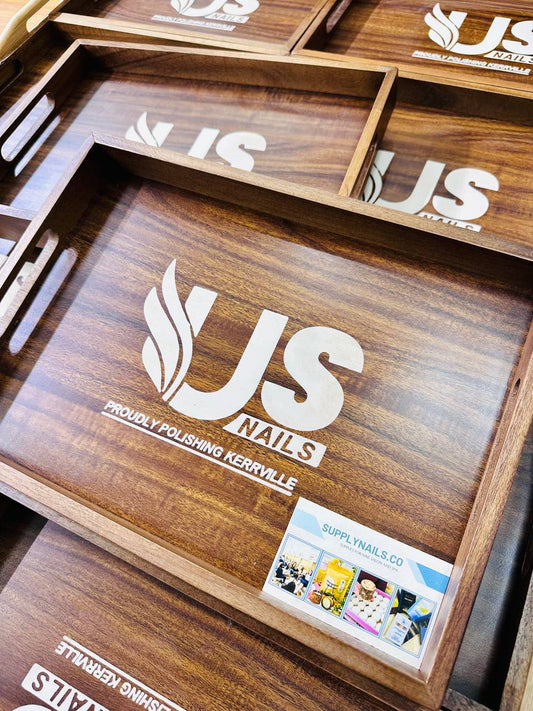 KHAY GỖ KHẮC LOGO CHO TIỆM NAILS