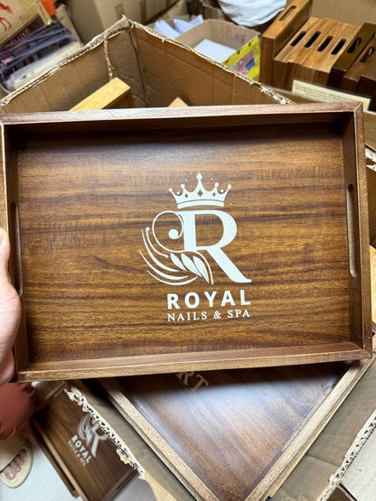 KHAY GỖ KHẮC LOGO CHO TIỆM NAILS