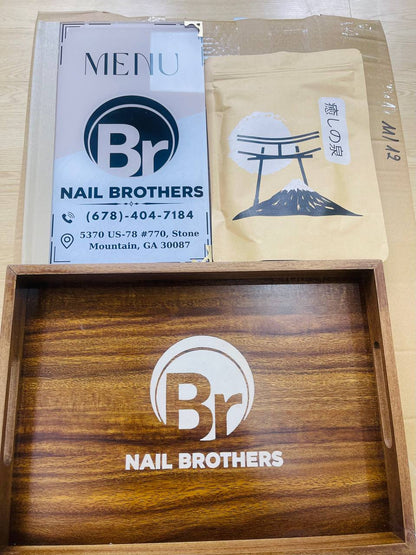 KHAY GỖ KHẮC LOGO CHO TIỆM NAILS