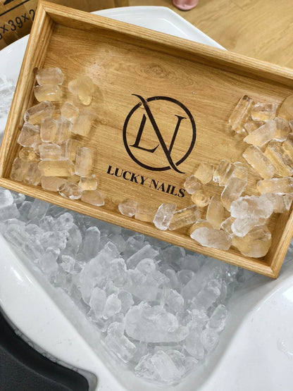 KHAY GỖ KHẮC LOGO CHO TIỆM NAILS