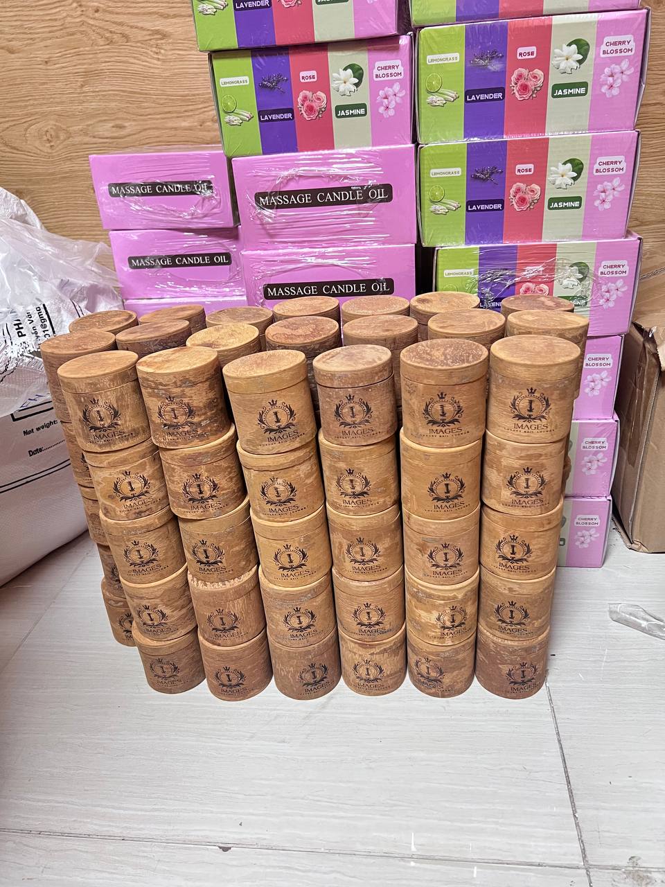 NẾN MASSAGE VỎ QUẾ KHẮC, THIẾT KẾ LOGO MIỄN PHÍ