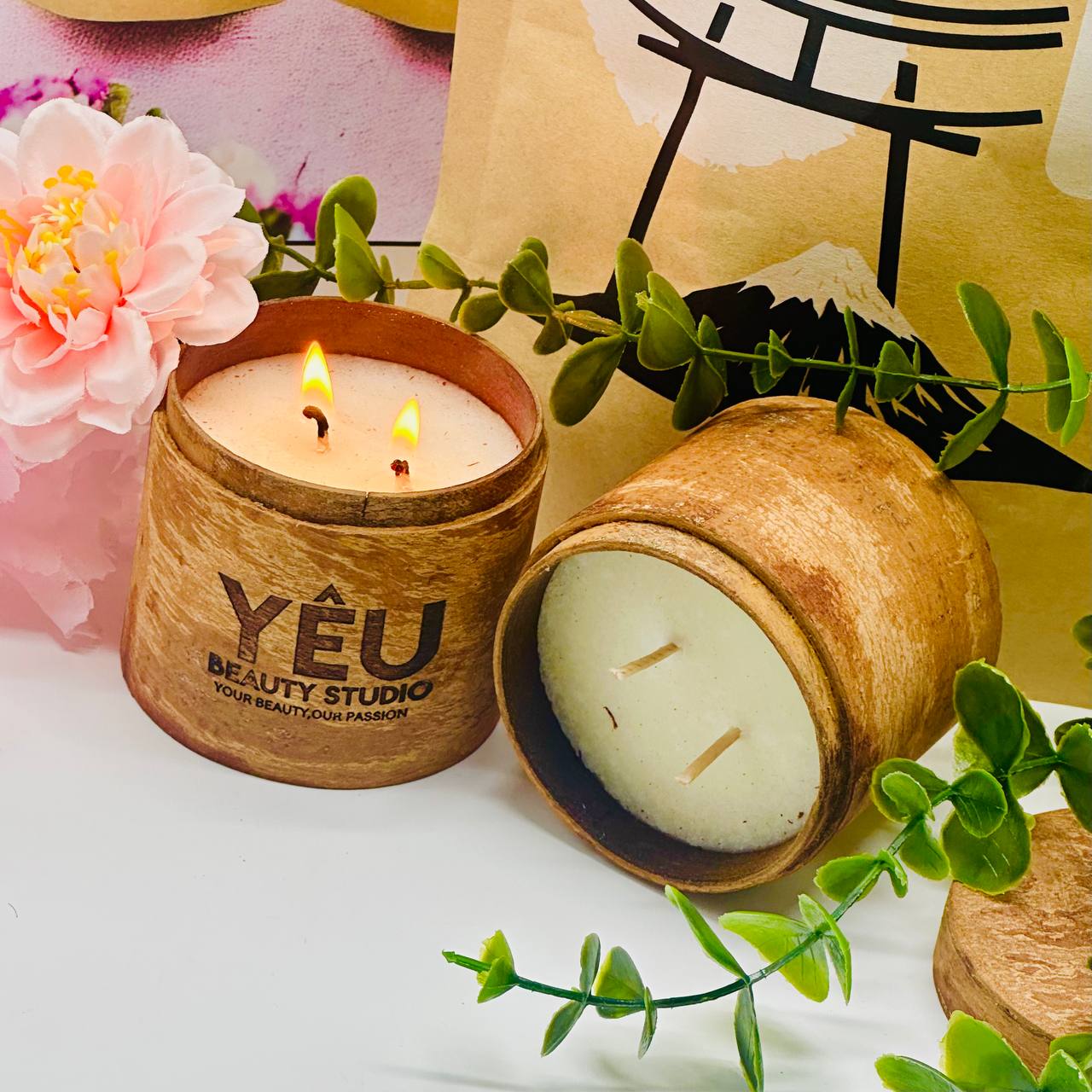 NẾN MASSAGE VỎ QUẾ KHẮC, THIẾT KẾ LOGO MIỄN PHÍ