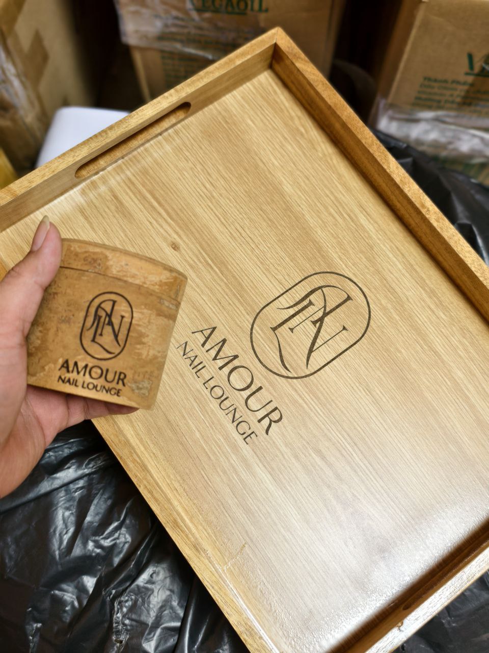 NẾN MASSAGE VỎ QUẾ KHẮC, THIẾT KẾ LOGO MIỄN PHÍ