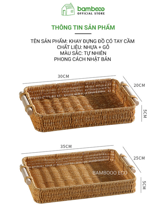 Khay nhựa giả mây đựng set PEDICURE tiệm nails, spa